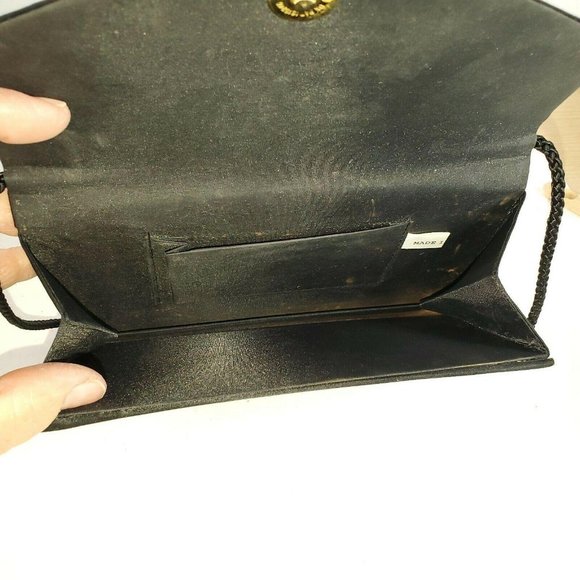 BLACK CLUTCH hand bag 8″X6″ RHINSTONE - Picture 5 of 9